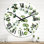 Branches d'eucalyptus sur blanc Iii - Horloge murale à motifs