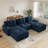 Boneless Modern U-Shaped Modular Sofa, Compression Corduroy Fabric & No Assembly-123043454