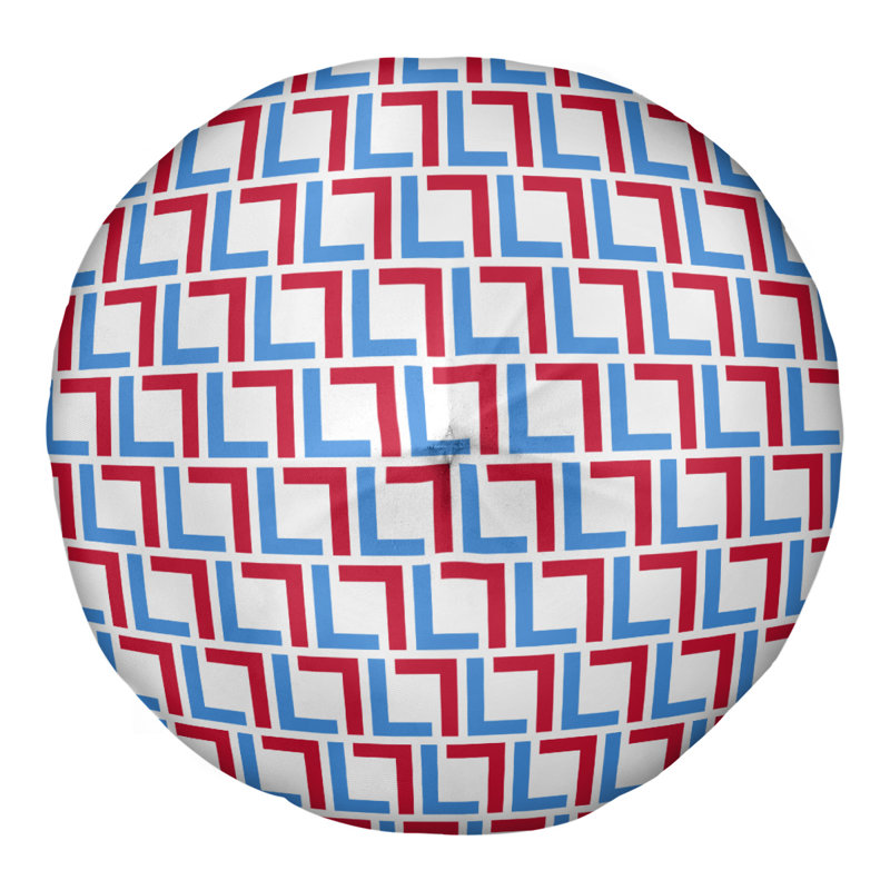 Housse de coussin Houston, 30'' x 30'', Blanc / bleu clair / rouge