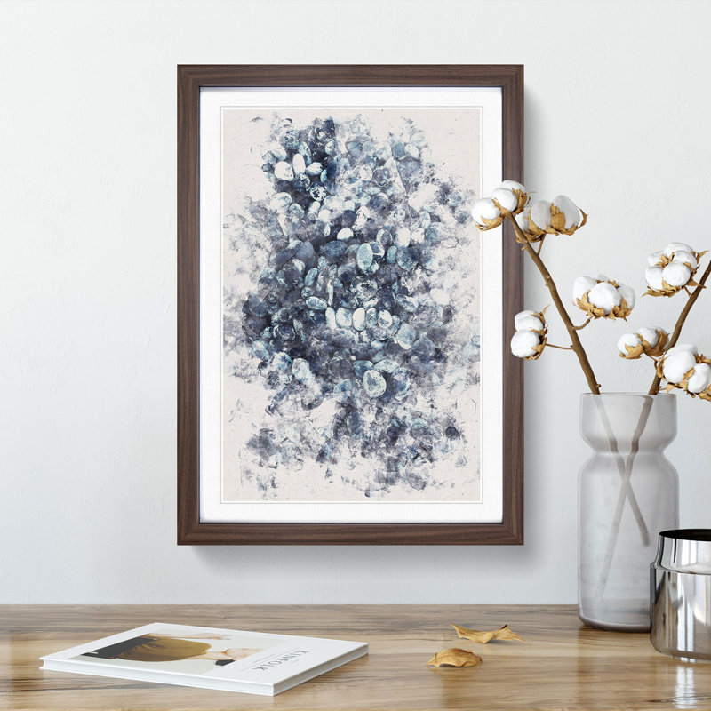 Pebbles on the Beach - Framed Print, 33cm H x 24cm W x 2cm D, Walnut Framed