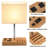 Desk Lamp With 3 USB Charging Ports, Table Lamp With 2AC Outlets And 3 Phone Stands, Nightstand Bedside Lamp With Natural Wooden Base And Cream Linen Shade