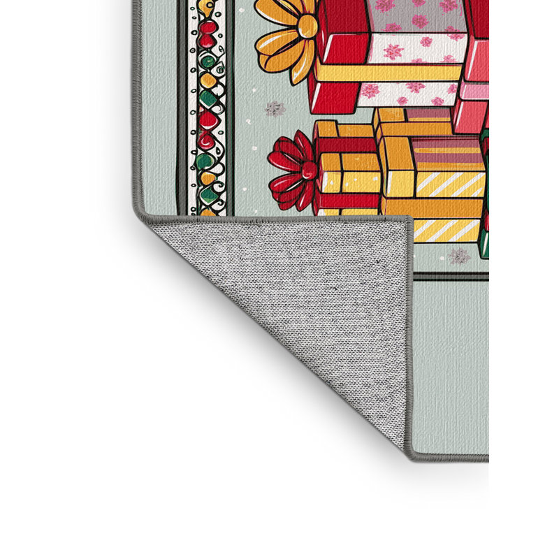 Tapis de vacances d'hiver de Noël lavable The Holiday Aisle®, Rectangulaire 3 pi x 5 pi