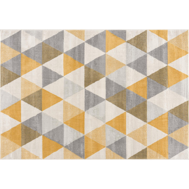 Tapis jaune Dhurrie