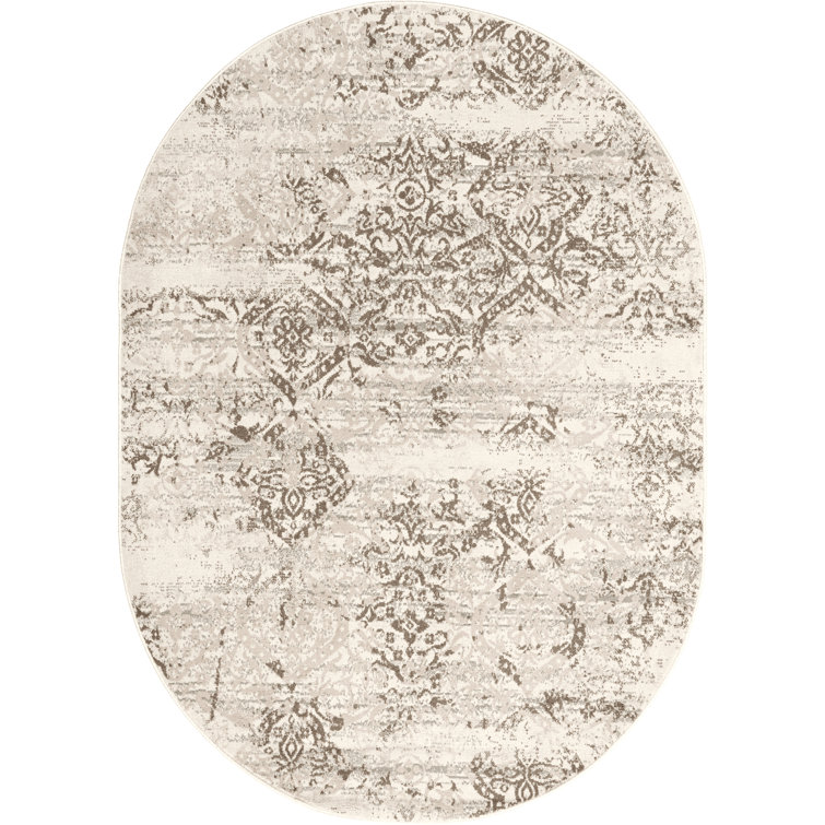Shockley Faded Floral Performance Beige Rug