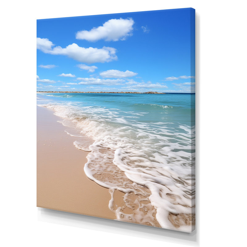 Plage, océan, bord de mer, sérénité I - impression, 32" H x 16" W, Toile tendue