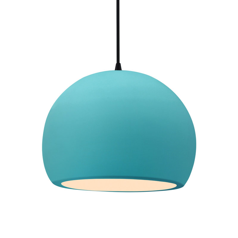 Luminaire suspendu à 1 lumière Aschwin, H 9,25 po x l 12,25 po x P 12,25 po, Reflet de piscine, Noir mat