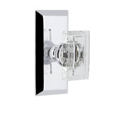 Grandeur Fifth Avenue Short Plate Single Dummy with Carré Crystal Door Knob