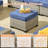 3-Piece Armless Outdoor Pe Wicker Patio Chair Set With 2 Multifunctional Ottomans And Cushions-934814127
