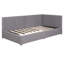 Lit simple tapissier avec 2 tiroirs de rangement, tissu en lin, sans sommier, lit de jour à cadre gris requis, taille, rangement, tissu-1054768000