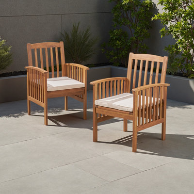 Chaise de salle à manger 2 pièces avec 2 coussins