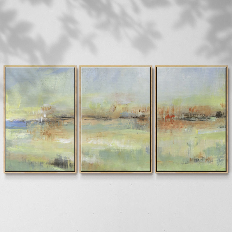 Obfuscate II - 3 pièces, reproduction sur toile, Naturel, H 24 po x l 48 po x P 2 po