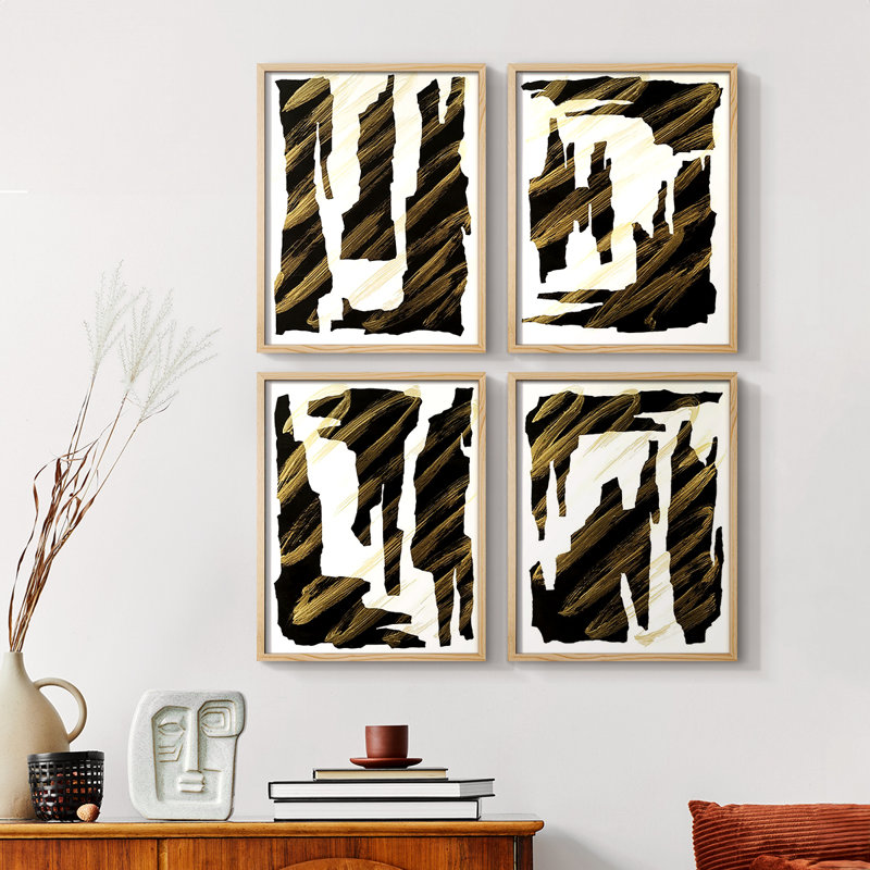 RunnelXVIIIPremiumGallery-ReadyToHang Framed Print - Set of 4, Natural, 32" H x 10" W