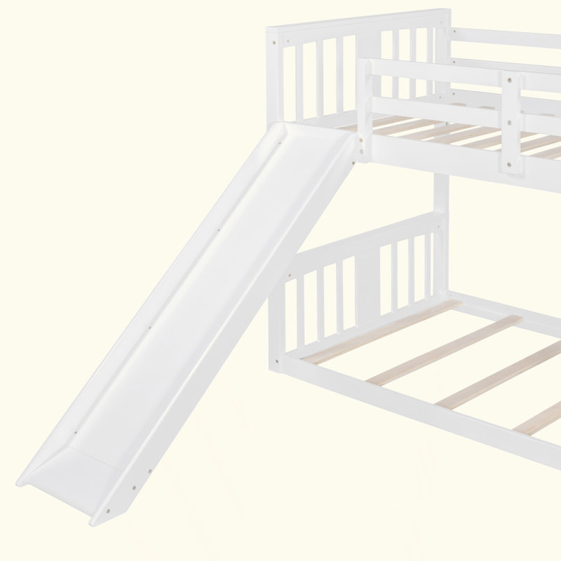 Addisun Twin over Twin L-Shaped Bunk Bed, White 2