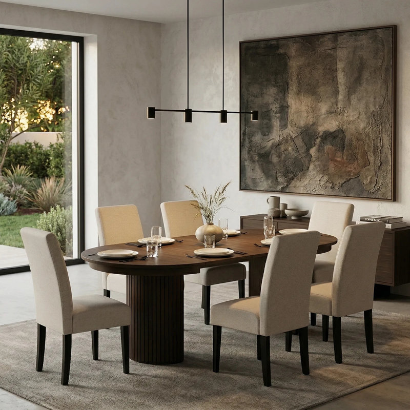 Table de salle à manger extensible Bachman 46 "-65" -85 "-105", table ovale extensible