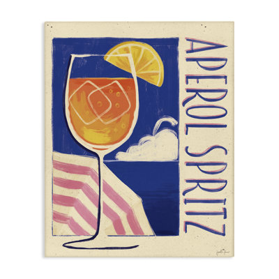Retro Aperol Spritz Canvas Wall Art by Janelle Penner