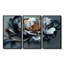 Fleur de pivoine bleue et grise - ensemble d'art mural pivoine-107212655-107212647