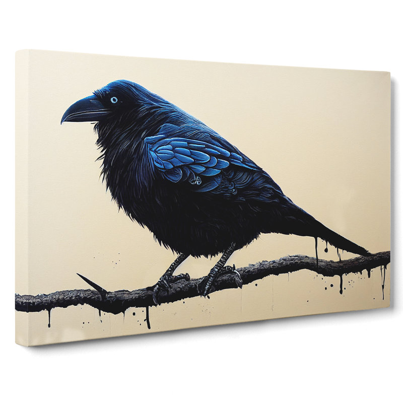 Extravagant Raven Bird - Wrapped Canvas Print, 35cm H x 50cm W x 3cm D