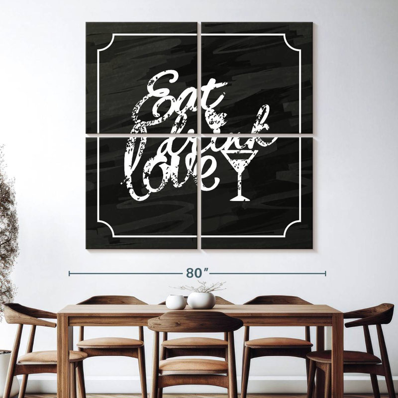 Tergel Eat Drink Love, 74" H x 74" W
