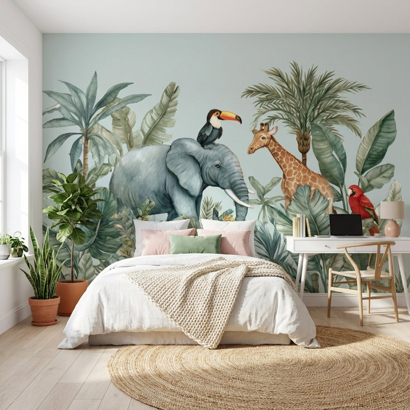 Papier peint Jungle, Non tissé, 200 po x 120 po