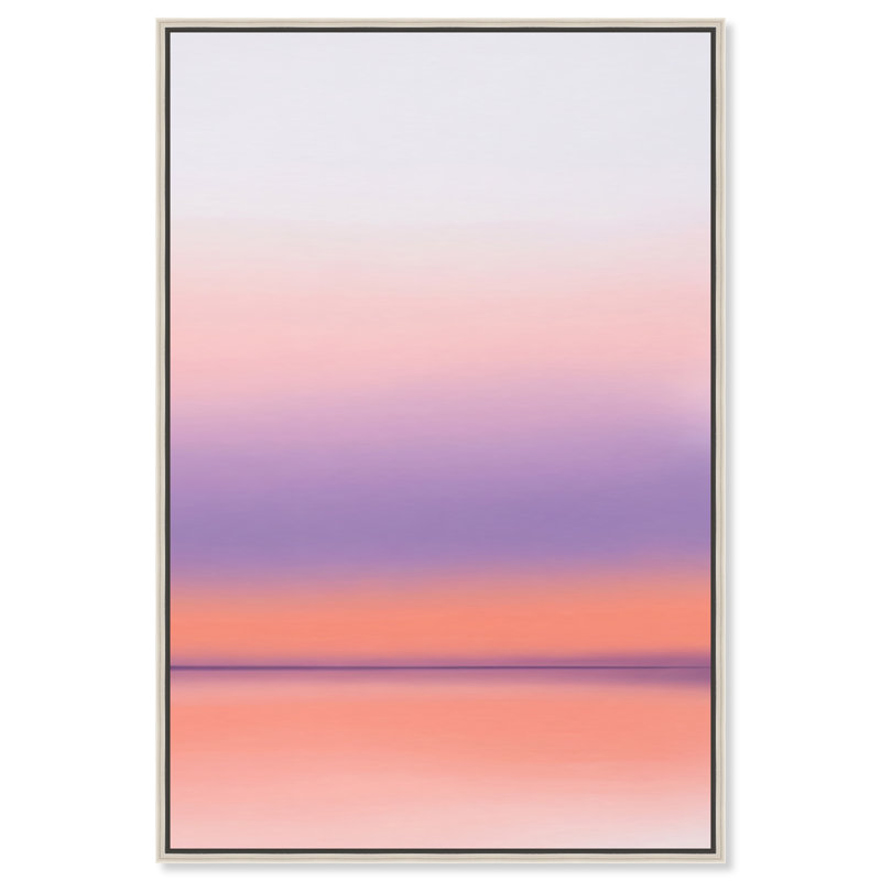 Peach Coastline Print by Oliver Gal, 46"H x 31"W, Silver Floater Frame