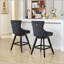 Tabouret de bar pivotant en velours - Pieds en bois avec capitonnage et garniture cloutée-1369082878