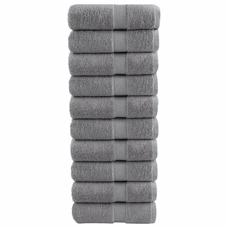 Premium Guest Towels SOLUND 10Pcs 30X50cm 600Gsm, Grey