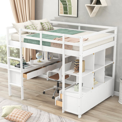 Erjon Kids Loft Bed with Drawers