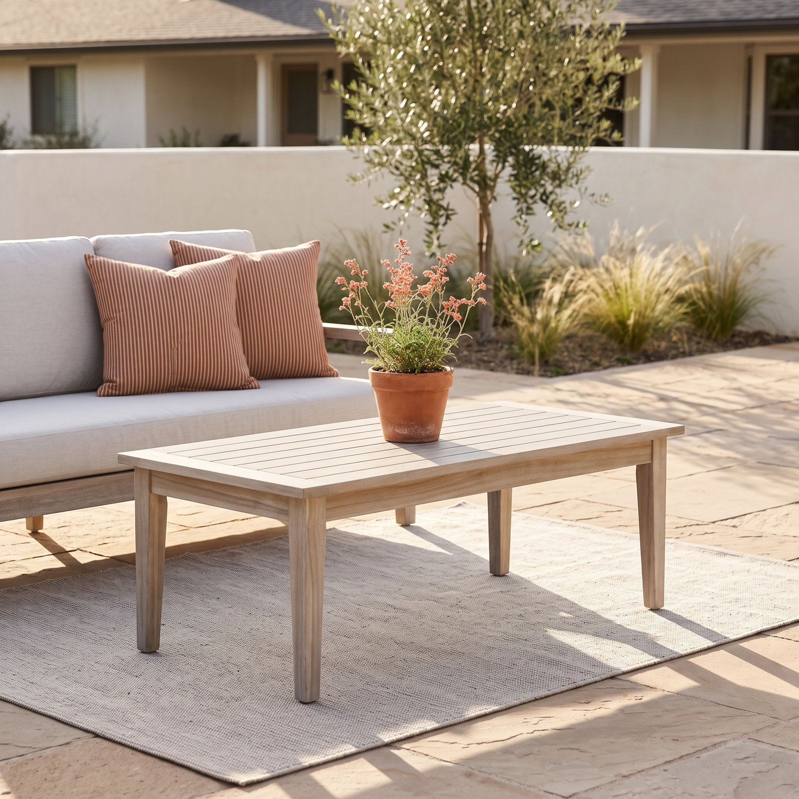 Amina 46" Acacia Patio Table