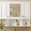 Armoire à pharmacie murale 35 po x 28 po, armoire de salle de bain moderne avec miroir, armoire à miroir avec tablettes ouvertes, rangement pour salle de bain-1879372339