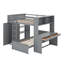 Lit mezzanine double avec lit autonome, tablettes, bureau et garde-robe-199933100