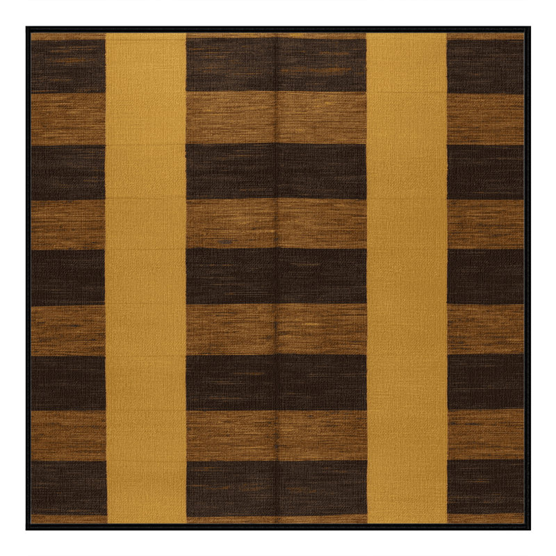 Tapis botanique brun lavable à la machine, Carré 6 pi