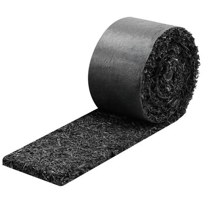 Rouleau de paillis de caoutchouc, 120 po x 4,5 po, bordure de paillis permanent en caoutchouc recyclé, barrière à fleurs d'aspect naturel avec piquets, bordures de jardin coupables de 0,5 po d'épaisseur pour l'aménagement paysager