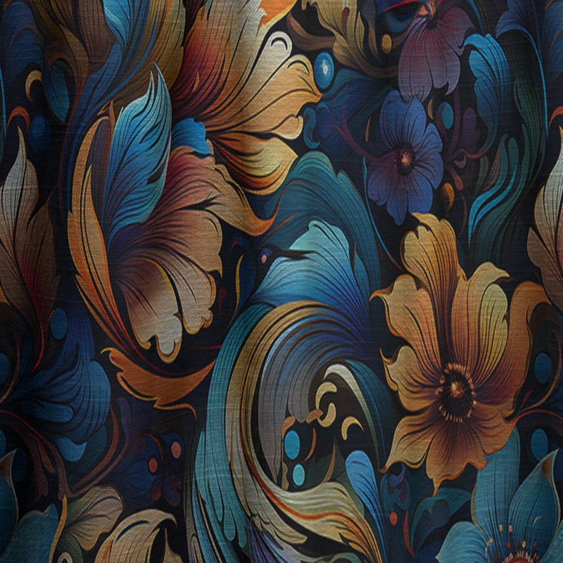 Motif cachemire bohémien Rhapsody I - rideau en velours glamour - obscurcissant - 1 panneau, L 52 po x L 84 po