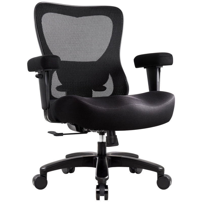 Big And Tall Office Chair 500lbs, Ergonomic Heavy Duty Mesh Desk Chair, Executive Computer Chairs With Wide Thick Seat, Adjustable Lumbar Support, Flip-up Armrests