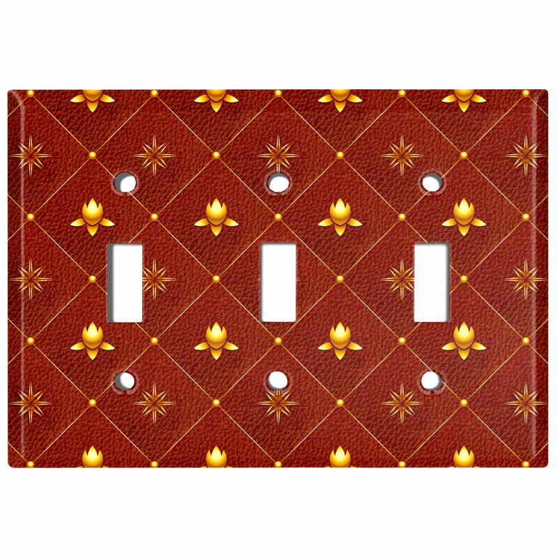 Patterned 3 - Gang Toggle Light Switch Standard Wall Plate