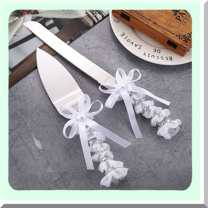 Elegant Wedding Cake Knife and Server Set for Special Occasions