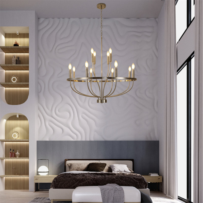 Pippy 12 - Light Geometric Chandelier, Brushed Nickel 