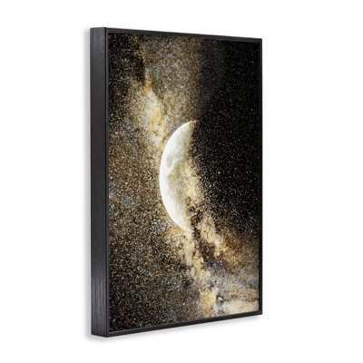 Starry Nebula Crescent Moon Framed Giclee, design by Gemma Bardot
