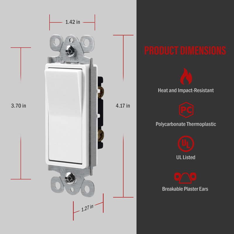 Enerlites 15-Amp Single Pole Toggle Light Switch