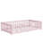 Twin Pink Floor Bed With Door And 7 Slats, Rubber Wood For Support, Helps ' Autonomy Guardrails, Facilitates Shift To Independent Sleeping-1793037646-1793037645