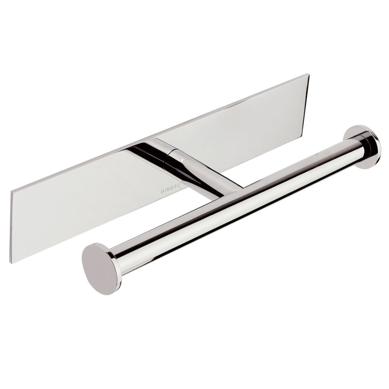 Surface Open Double Toilet Paper Holder, Polished Chrome
