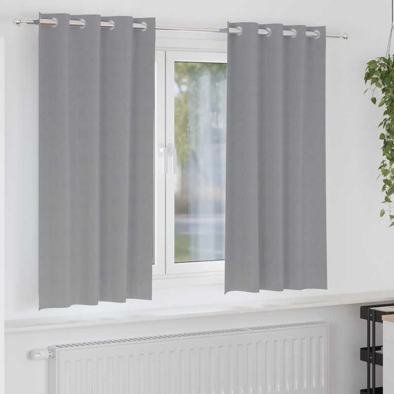 Tacorian Curtain Pair, Light Grey, 140cm Width x 175cm Drop