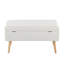 Banc en bois naturel et tissu crème