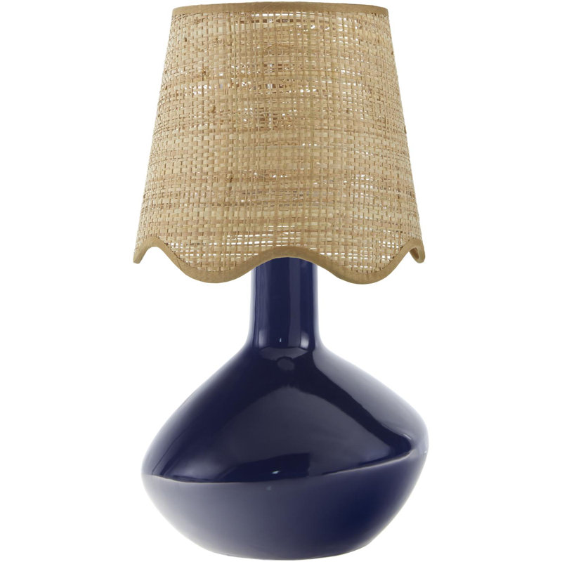 Lampe de table d'appoint, Brun clair, Bleu marine