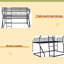 Lit double superposé double au-dessus de très grand lit simple au-dessus de très grand lit double avec échelle longue et courte-324708668