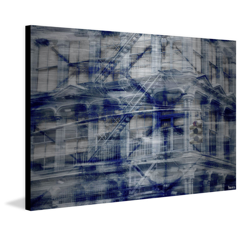 "double escapes" par parvez taj,, reproduction d’art sur aluminium brossé, H 40 po x l 60 po x P 1,5 po