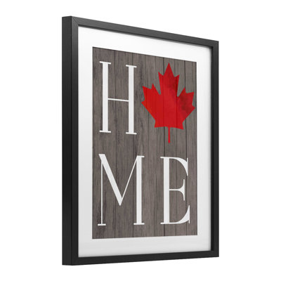 «Maple Leaf Home Typographie», reproduction encadrée sous verre, design par Lil 'Rue