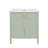 30 Inch Bathroom Vanity with Sink, Cabinet with Soft-Close Doors, Adjustable Shelf, Curved Design, Rubber Wood Legs, Green-1503882545