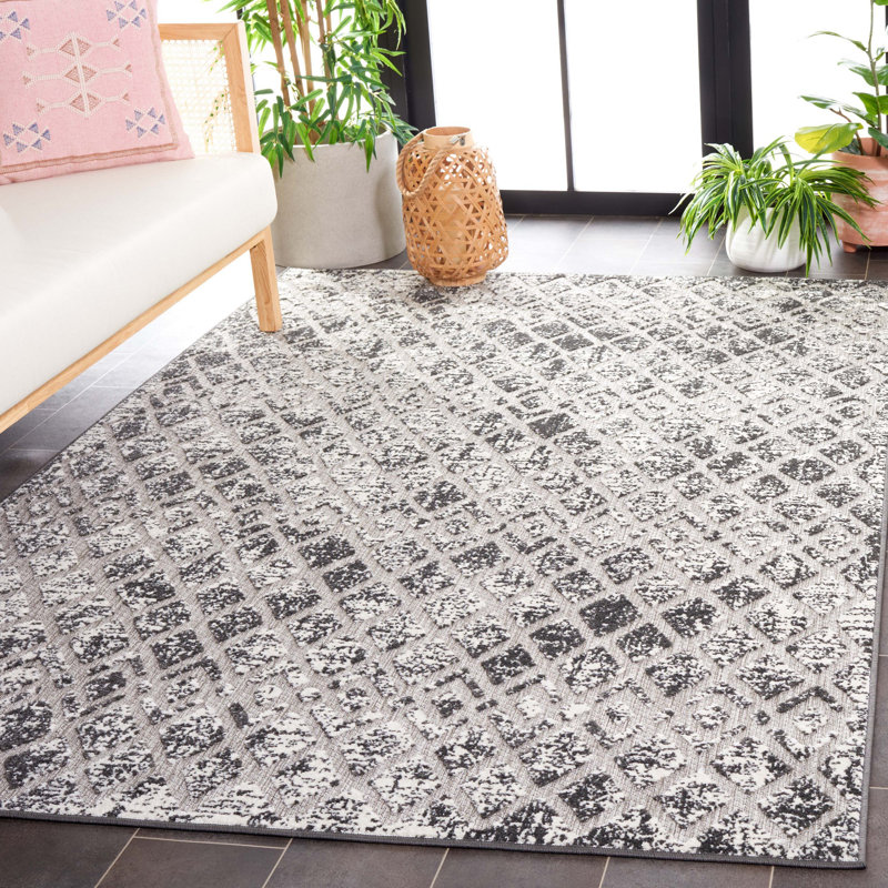 Tapis d'intérieur / extérieur à motif géométrique Brixwood Performance, Rectangle 4 pi x 6 pi