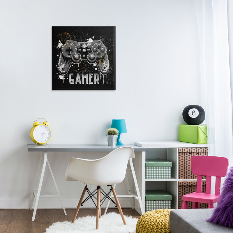 Art mural sur toile Pixel Style Gamer par Kim Allen, H 24 po x l 24 po